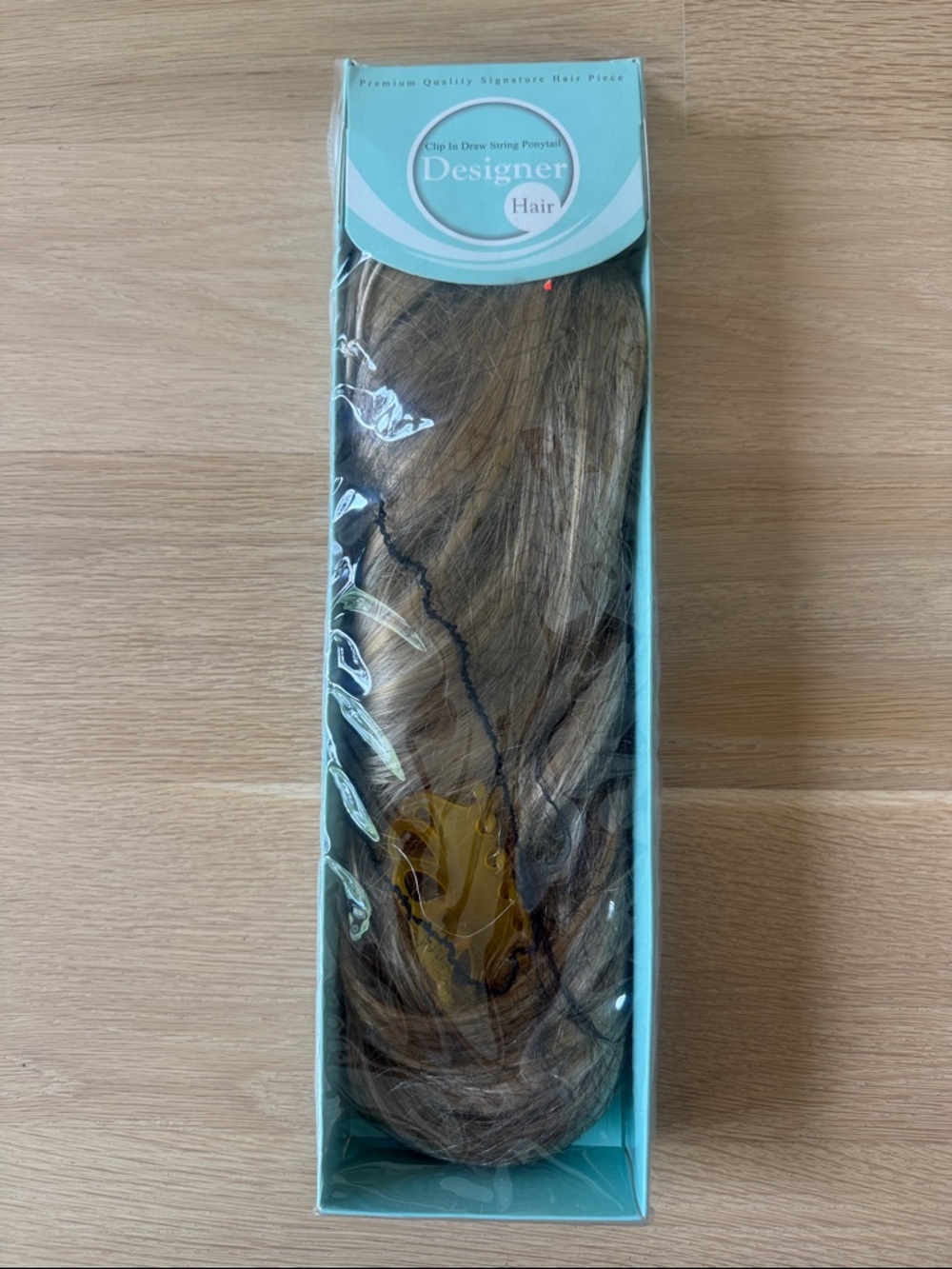 Designer Hair Clip-In drawstring Ponytail Extension - blond blend